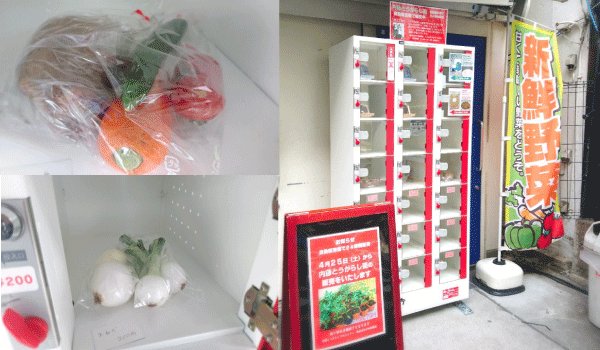 ロッカー型自動販売機の野菜販売(無人販売)事例