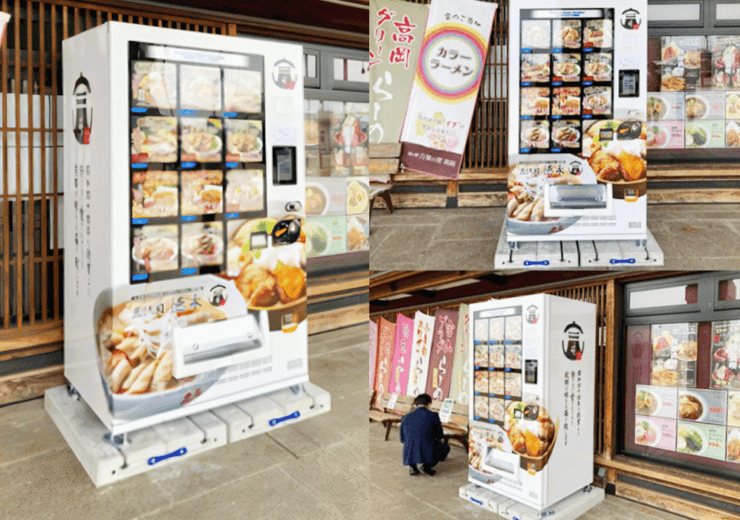 道の駅万葉の里様に徳永食品様(2台目)の冷凍自動販売機を設置しました