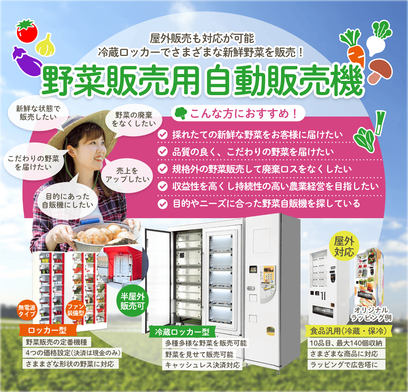 野菜販売用自動販売機